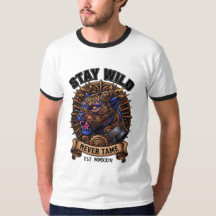 Camiseta Mantén Fiero Nunca Domado Pantera Mecánica
