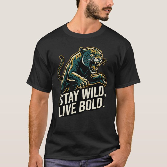 Camiseta Mantén Fiero Vive Audaz Leopardo Desata el Poder I (Anverso)