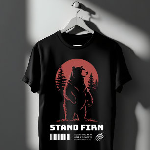 Camiseta Mantén firme Oso – Gráfica de fuerza y naturaleza 