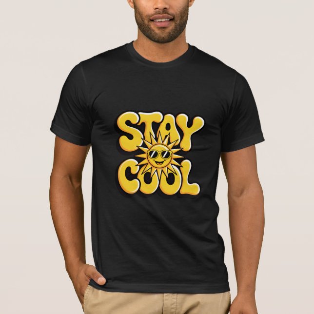 Camiseta Mantén Fresco Retro Sol Con Gafas De Sol (Anverso)