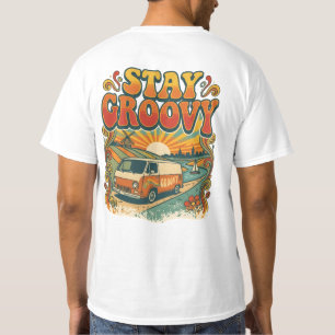 Camiseta Mantén Groovy Furgoneta Retro Atardecer