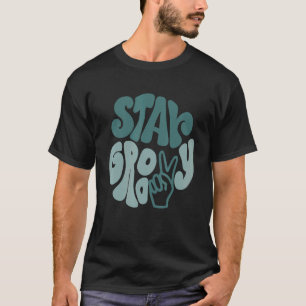 Camiseta Mantén Groovy Signo de Paz Amor Retro 60S 70S 80S 