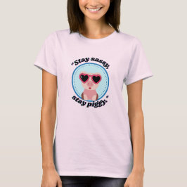 Camiseta mantén la actitud cerdo cita