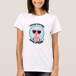 Camiseta mantén la actitud cerdo cita