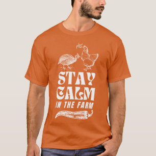 Camiseta Mantén la calma en la granja Blanco Opciones de im