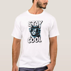 Camiseta Mantén la Calma Gato Divertido Diseño Fresco