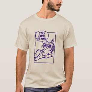 Camiseta Mantén la Calma Sé Amable Gato Positividad
