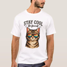 Mantén la Calma Sé Tú Gato con Gafas de Sol T Funn