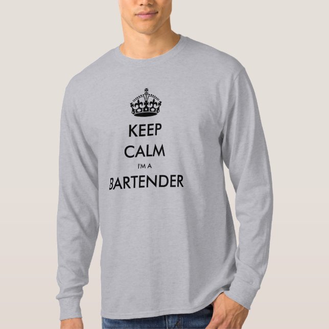 Camiseta MANTÉN LA CALMA SOY UN BARTENDER (Taverna, Pub, Sa (Anverso)
