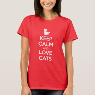 Camiseta Mantén la Calma y Ama a los Gatos
