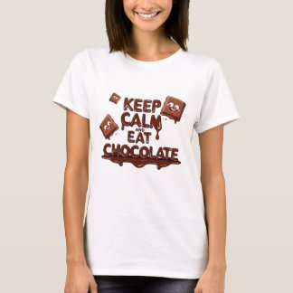 Camiseta Mantén la calma y come a los amantes del chocolate