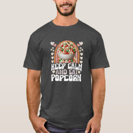 Camiseta mantén la calma y come palomitas