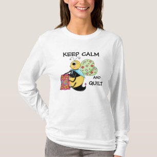 Camiseta Mantén la calma y el arte de la abeja de miel.