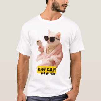 Camiseta mantén la calma y hazte rico