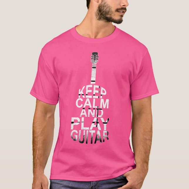 Camiseta Mantén La Calma Y Juega A La Guitarra Acústica Gui (Anverso)