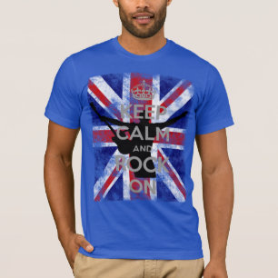Camiseta Mantén la Calma y Rockea Bandera del Reino Unido