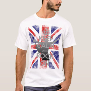 Camiseta Mantén la calma y rockea bandera del Reino Unido d
