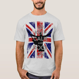 Camiseta Mantén la calma y sigue el rock Union Jack
