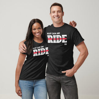 Camiseta Mantén la Calma y Sigue Montado en Moto Inspirador