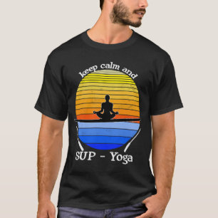 Camiseta Mantén la calma y SUP Yoga retro vintage