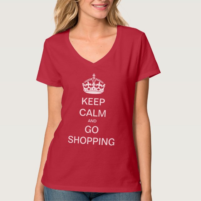 Camiseta Mantén la Calma y Ve de Compras (Anverso)