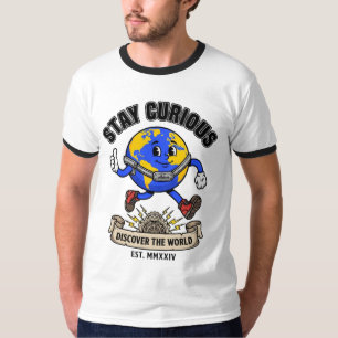 Camiseta Mantén la curiosidad Descubre el mundo Globo