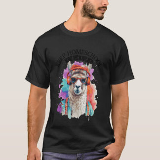 Camiseta Mantén la educación en casa rara Llama divertida E