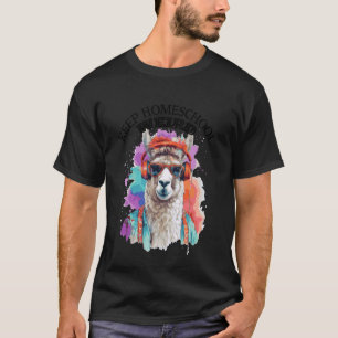Camiseta Mantén la educación en casa rara Llama divertida E