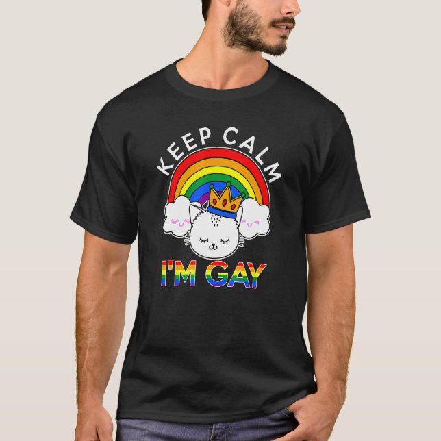 Camiseta Mantén La Tranquilidad Im Gay Lgbtq Bandera Arcoir (Anverso)