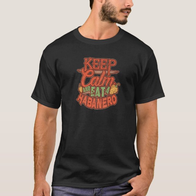Camiseta Mantén La Tranquilidad Y Come Una Cocina De Comida (Anverso)
