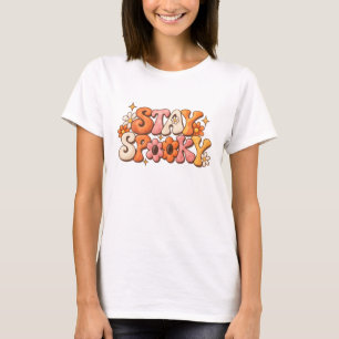 Camiseta Mantén lo Espeluznante   Groovy 70s Floral Retro H