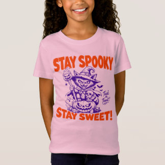 Camiseta Mantén lo espeluznante, mantén lo dulce Retro Bruj