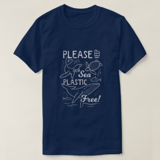 Camiseta "Mantén Nuestro Mar Libre de Plástico – Edición Am
