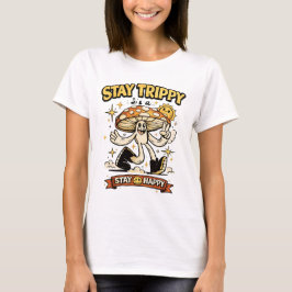 Camiseta Mantén Trippy Mantén Feliz Hongo Groovy Signo de P