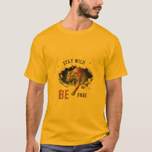 Camiseta "Mantén tu Espíritu Salvaje, Sé Libre – Tigre Maje