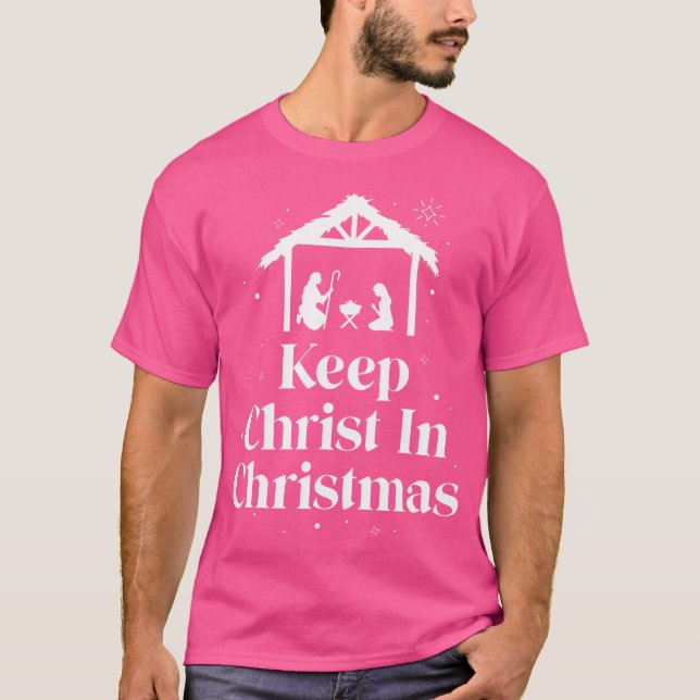 Camiseta Mantener a Cristo en Navidades Jesús Mujeres Crist (Anverso)