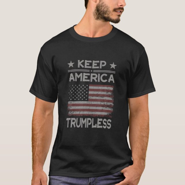 Camiseta Mantener a Estados Unidos sin Trump contra EE. (Anverso)