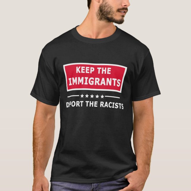 Camiseta mantener a los inmigrantes (Anverso)