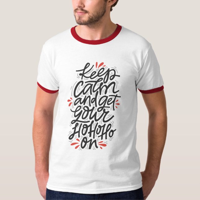 Camiseta MANTENER CALMA HO HO HO HOMBRE Hombres vacaciones  (Anverso)
