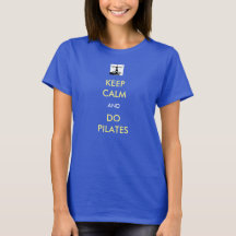 Mantener CALMA Pilates de manga corta azul Tee par