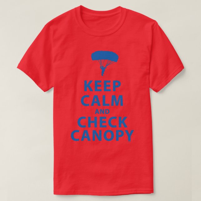 CAMISETA MANTENER CALMA Y COMPROBAR LA CANOPÍA 3 (Diseño del anverso)