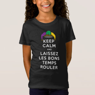CAMISETA MANTENER CALMA Y LAISSEZ LES BONS TEMPS ROULER
