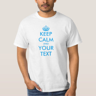 Camiseta MANTENER CALMA Y TU TEXTO - azul