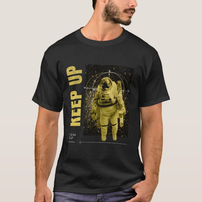 Camiseta Mantener el astronauta espacio exterior estrellas  (Anverso)