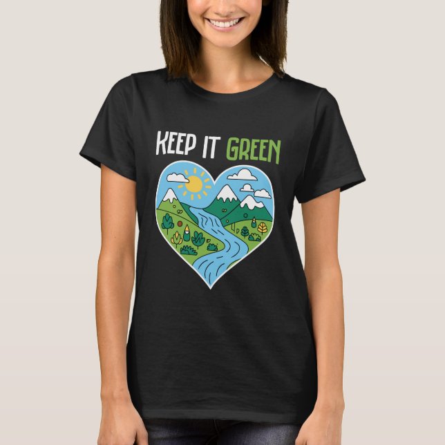 Camiseta Mantener el Día de la Tierra Verde (Anverso)