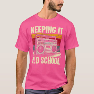 Camiseta Mantener El Viejo Colegio De Boombox De Hip Hop De