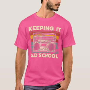Camiseta Mantener El Viejo Colegio De Boombox De Hip Hop De