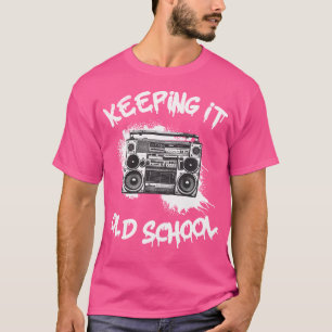 Camiseta Mantener El Viejo Colegio De Boombox De Hip Hop De