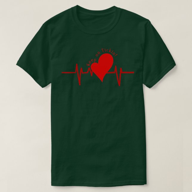 Camiseta Mantener en marcha EKG Heartbeat Válvula Vaca Paci (Diseño del anverso)