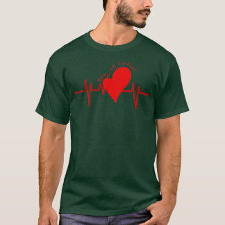 Camiseta Mantener en marcha EKG Heartbeat Válvula Vaca Paci